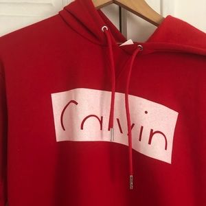 Red Calvin Klein jeans hoodie
